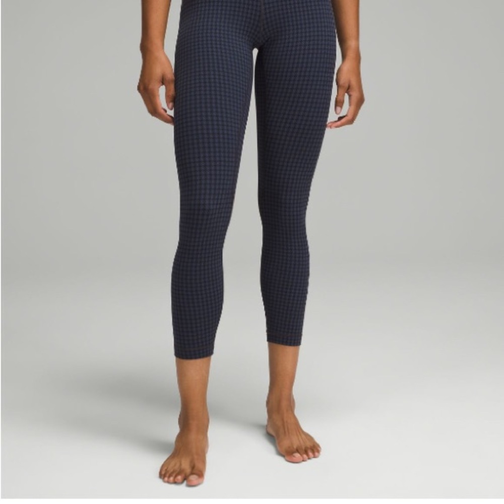 lululemon athletica align HR pant 25 in micro blue houndstooth multi NWT